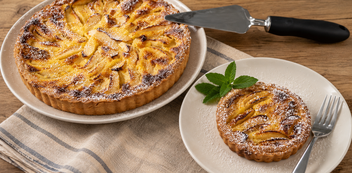 French Apple Tart Normandy Apple Tart Tarte aux Pommes Normande Tarte Normande